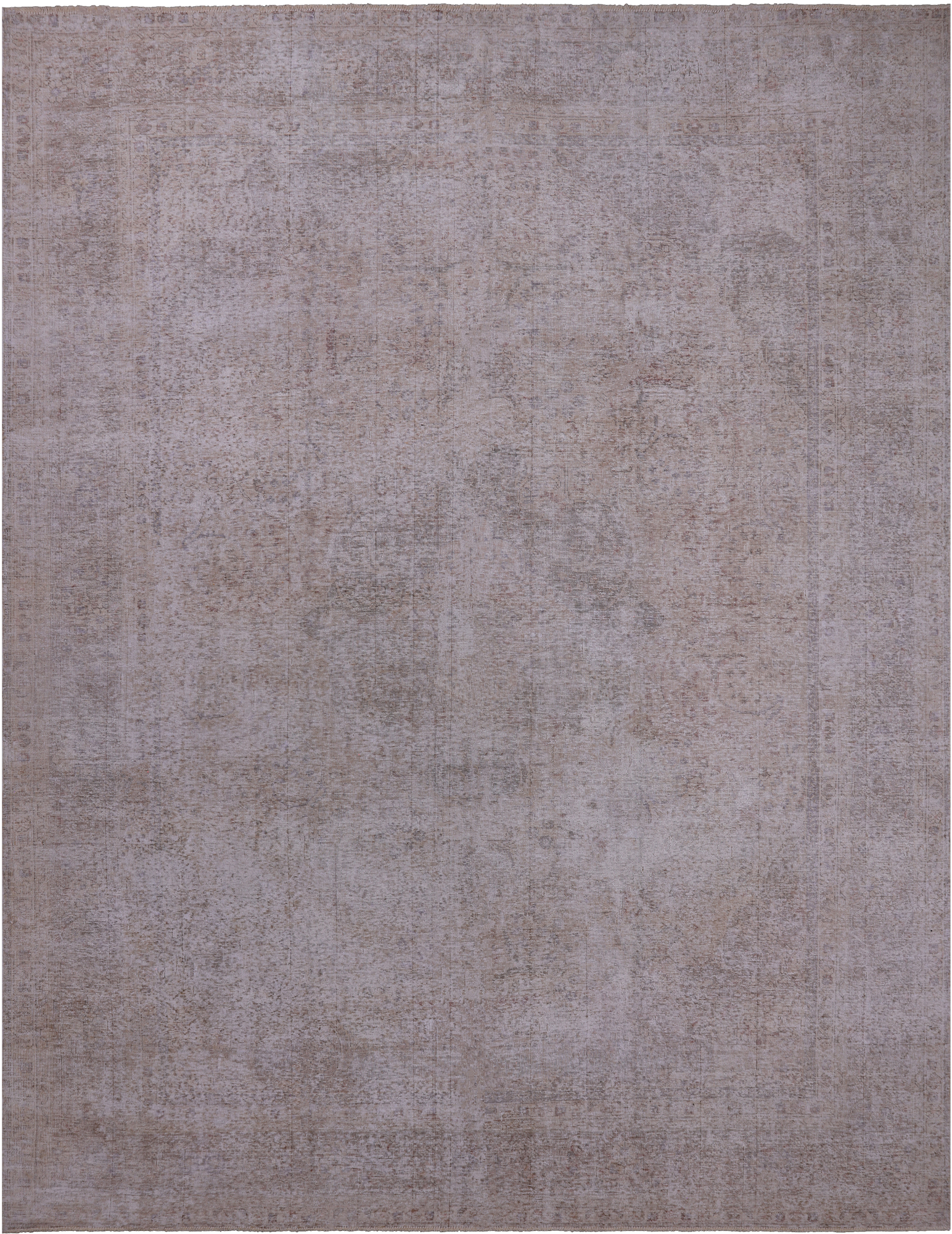 SUPER SALE Ivory Persian Vintage White Wash Handmade Wool Rug - 9' 7" X 12' 4"