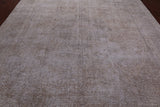 SUPER SALE Ivory Persian Vintage White Wash Handmade Wool Rug - 9' 7" X 12' 4"