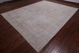 SUPER SALE Ivory Persian Vintage White Wash Handmade Wool Rug - 9' 7" X 12' 4"