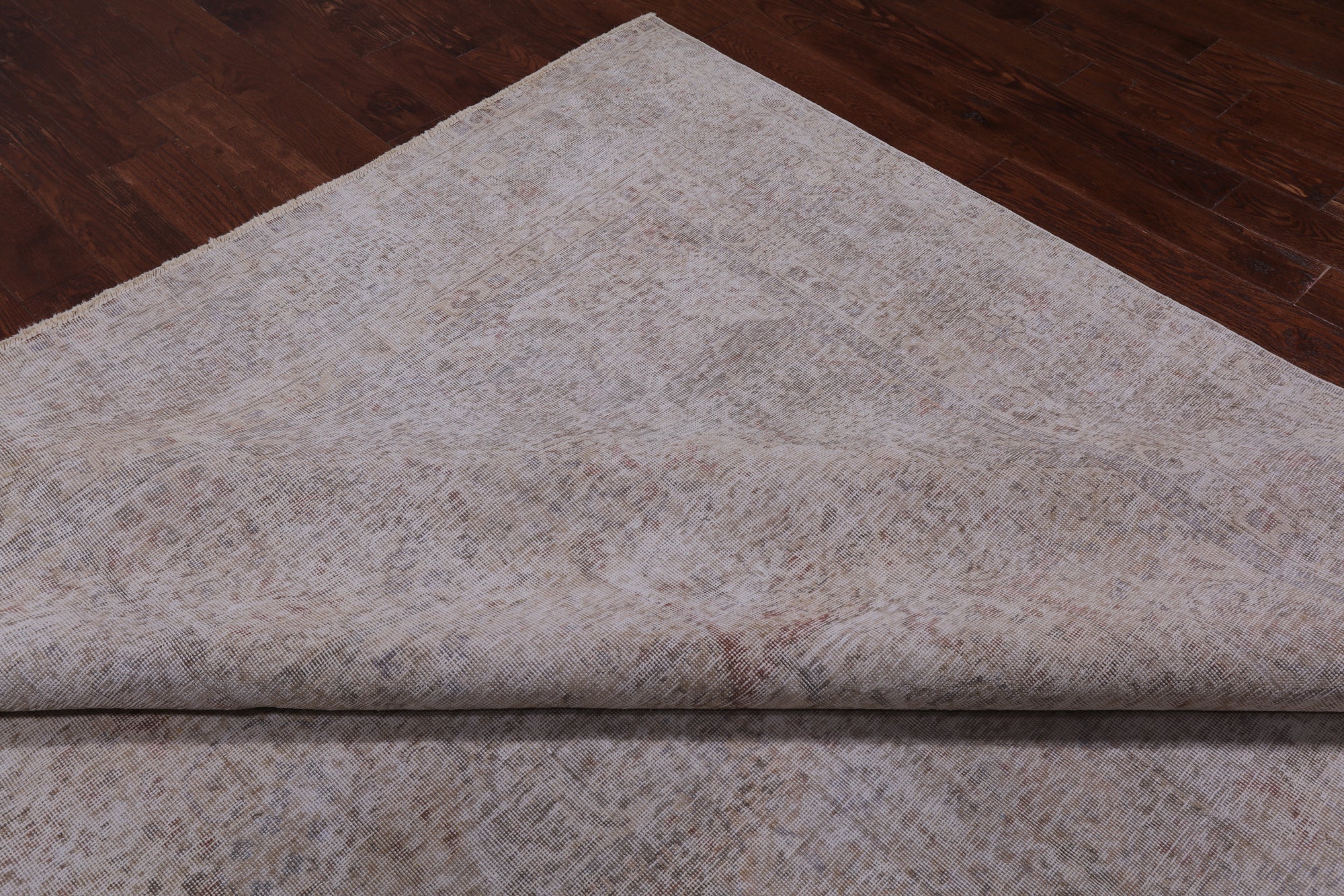 SUPER SALE Ivory Persian Vintage White Wash Handmade Wool Rug - 9' 7" X 12' 4"