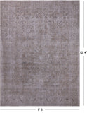 SUPER SALE Ivory Persian Vintage White Wash Hand Knotted Wool Rug - 9' 5" X 12' 4"