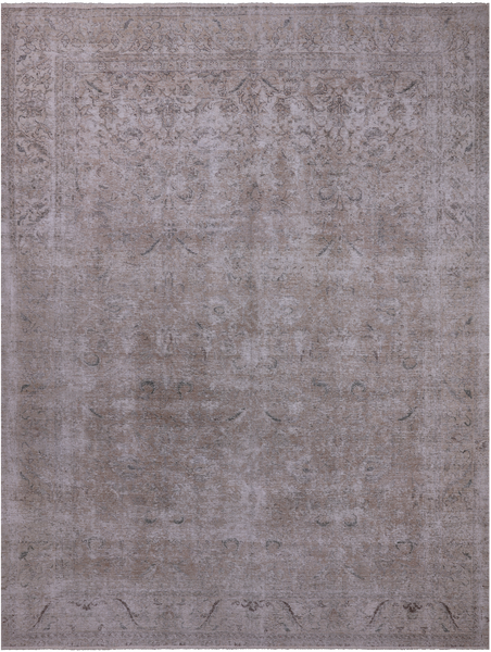 SUPER SALE Ivory Persian Vintage White Wash Hand Knotted Wool Rug - 9' 5" X 12' 4"