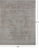 SUPER SALE Ivory Persian Vintage White Wash Handmade Wool Rug - 9' 6" X 12' 1"
