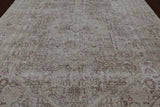 SUPER SALE Ivory Persian Vintage White Wash Handmade Wool Rug - 9' 6" X 12' 1"