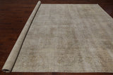 SUPER SALE Ivory Persian Vintage White Wash Hand Knotted Wool Rug - 9' 7" X 12' 2"