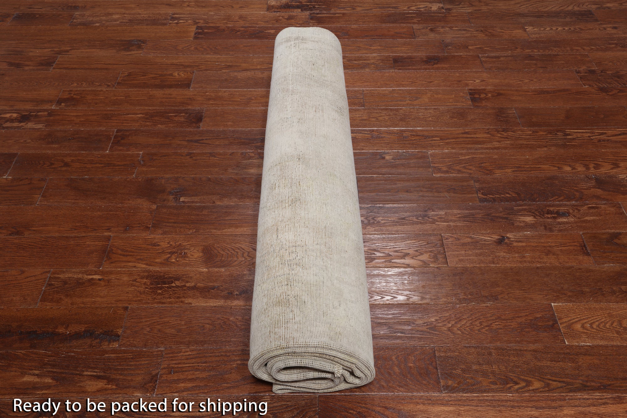 SUPER SALE Ivory Persian Vintage White Wash Hand Knotted Wool Rug - 9' 7" X 12' 2"