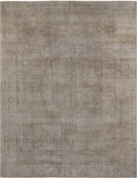 SUPER SALE Ivory Persian Vintage White Wash Hand Knotted Wool Rug - 9' 7" X 12' 2"