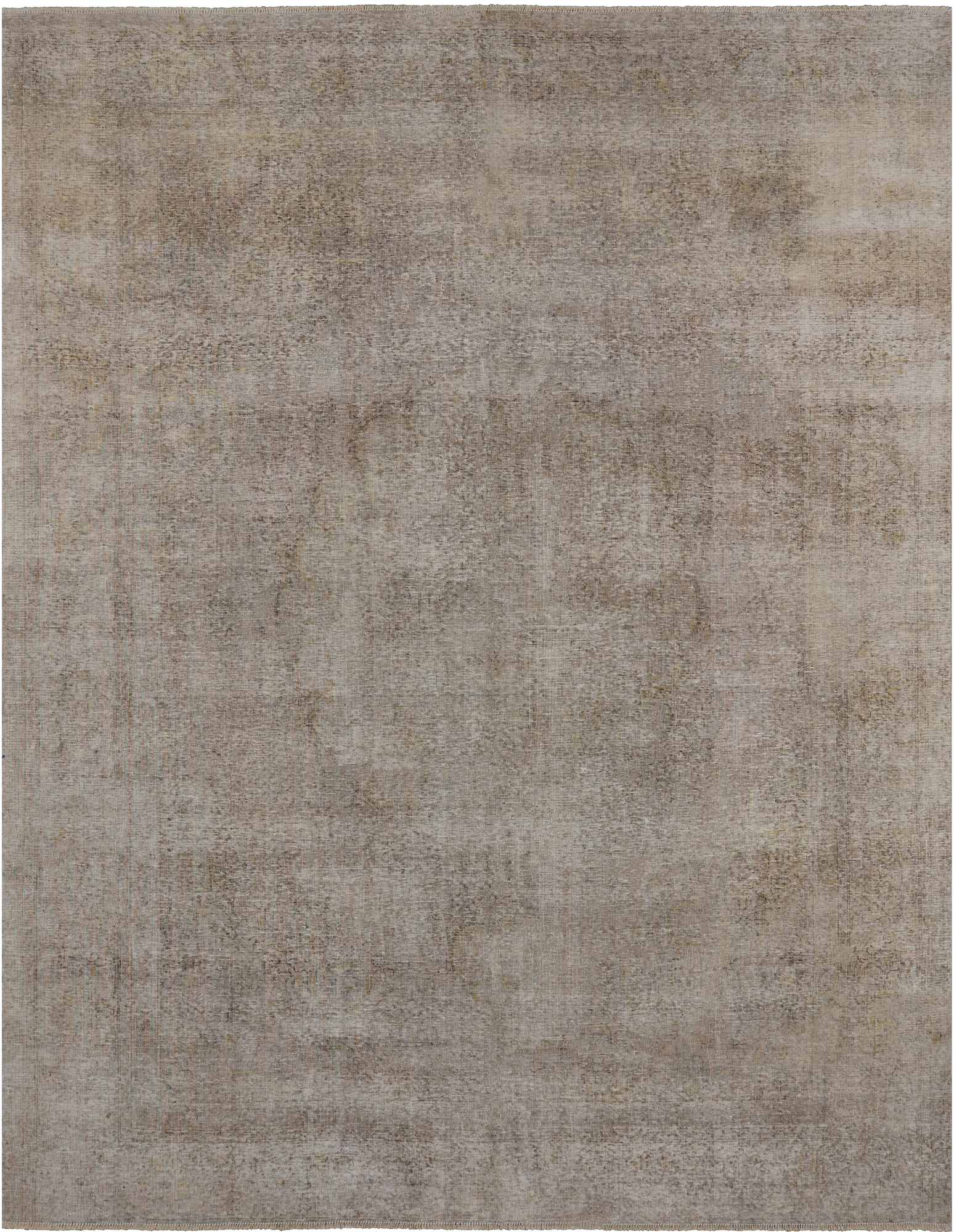 SUPER SALE Ivory Persian Vintage White Wash Hand Knotted Wool Rug - 9' 7" X 12' 2"