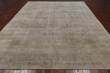SUPER SALE Ivory Persian Vintage White Wash Hand Knotted Wool Rug - 9' 7" X 12' 2"
