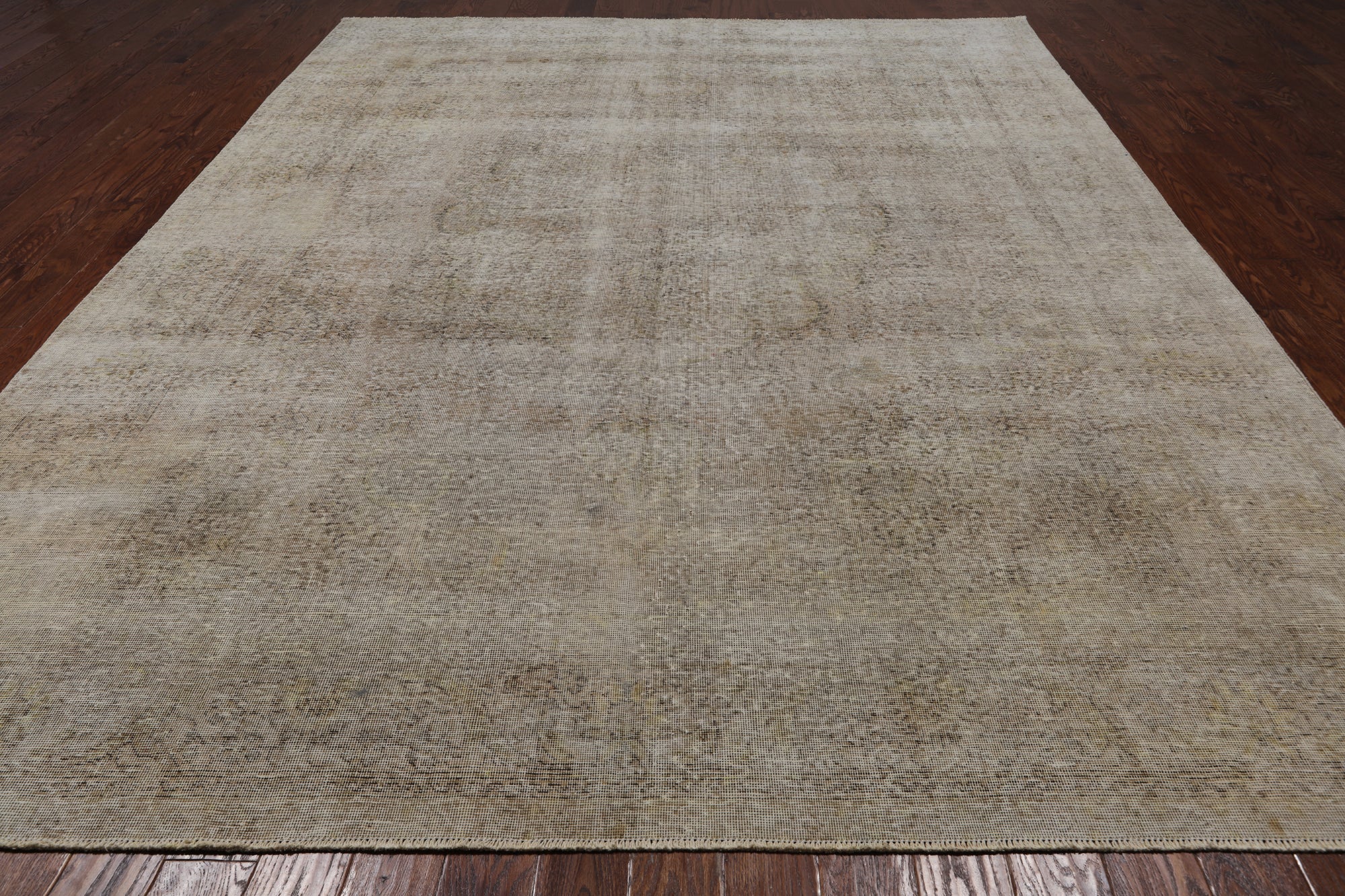 SUPER SALE Ivory Persian Vintage White Wash Hand Knotted Wool Rug - 9' 7" X 12' 2"