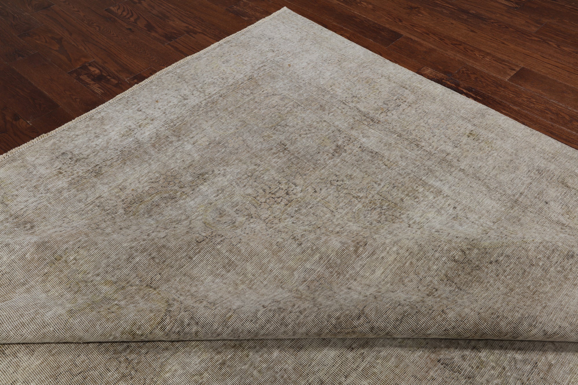 SUPER SALE Ivory Persian Vintage White Wash Hand Knotted Wool Rug - 9' 7" X 12' 2"
