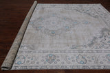 SUPER SALE Ivory Persian Vintage White Wash Hand Knotted Wool Rug - 9' 7" X 12' 2"