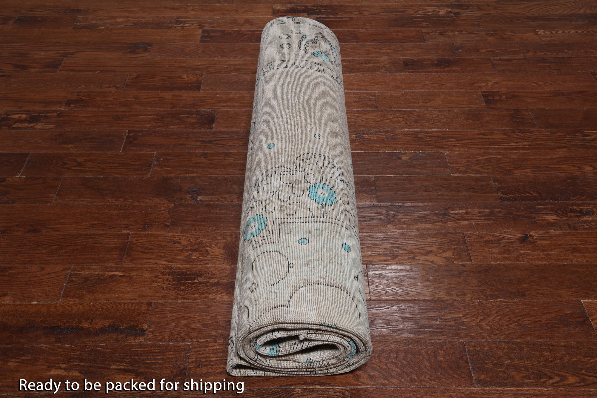 SUPER SALE Ivory Persian Vintage White Wash Hand Knotted Wool Rug - 9' 7" X 12' 2"