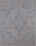 SUPER SALE Ivory Persian Vintage White Wash Hand Knotted Wool Rug - 9' 7" X 12' 2"