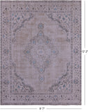 Ivory Persian Vintage White Wash Hand Knotted Wool Rug - 9' 7" X 12' 2" - Golden Nile