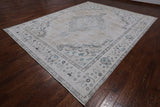 SUPER SALE Ivory Persian Vintage White Wash Hand Knotted Wool Rug - 9' 7" X 12' 2"
