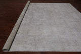 SUPER SALE Ivory Persian Vintage White Wash Hand Knotted Wool Rug - 9' 7" X 12' 3"