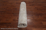 SUPER SALE Ivory Persian Vintage White Wash Hand Knotted Wool Rug - 9' 7" X 12' 3"