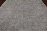 SUPER SALE Ivory Persian Vintage White Wash Hand Knotted Wool Rug - 9' 7" X 12' 3"