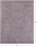 Ivory Persian Vintage White Wash Hand Knotted Wool Rug - 9' 7" X 12' 3" - Golden Nile