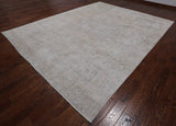 SUPER SALE Ivory Persian Vintage White Wash Hand Knotted Wool Rug - 9' 7" X 12' 3"