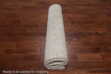SUPER SALE Ivory Persian Vintage White Wash Hand Knotted Wool Rug - 9' 6" X 12' 1"