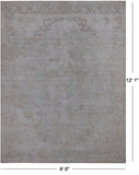 SUPER SALE Ivory Persian Vintage White Wash Hand Knotted Wool Rug - 9' 6" X 12' 1"