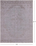 Ivory Persian Vintage White Wash Hand Knotted Wool Rug - 9' 6" X 12' 1" - Golden Nile
