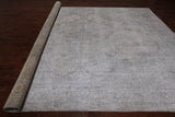 SUPER SALE Ivory Persian Vintage White Wash Hand Knotted Wool Rug - 9' 6" X 12' 3"