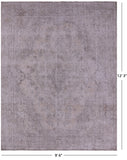 Ivory Persian Vintage White Wash Hand Knotted Wool Rug - 9' 6" X 12' 3" - Golden Nile