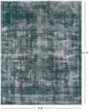 Green Persian Overdyed Handmade Wool Rug - 9' 6" X 12' 3" - Golden Nile