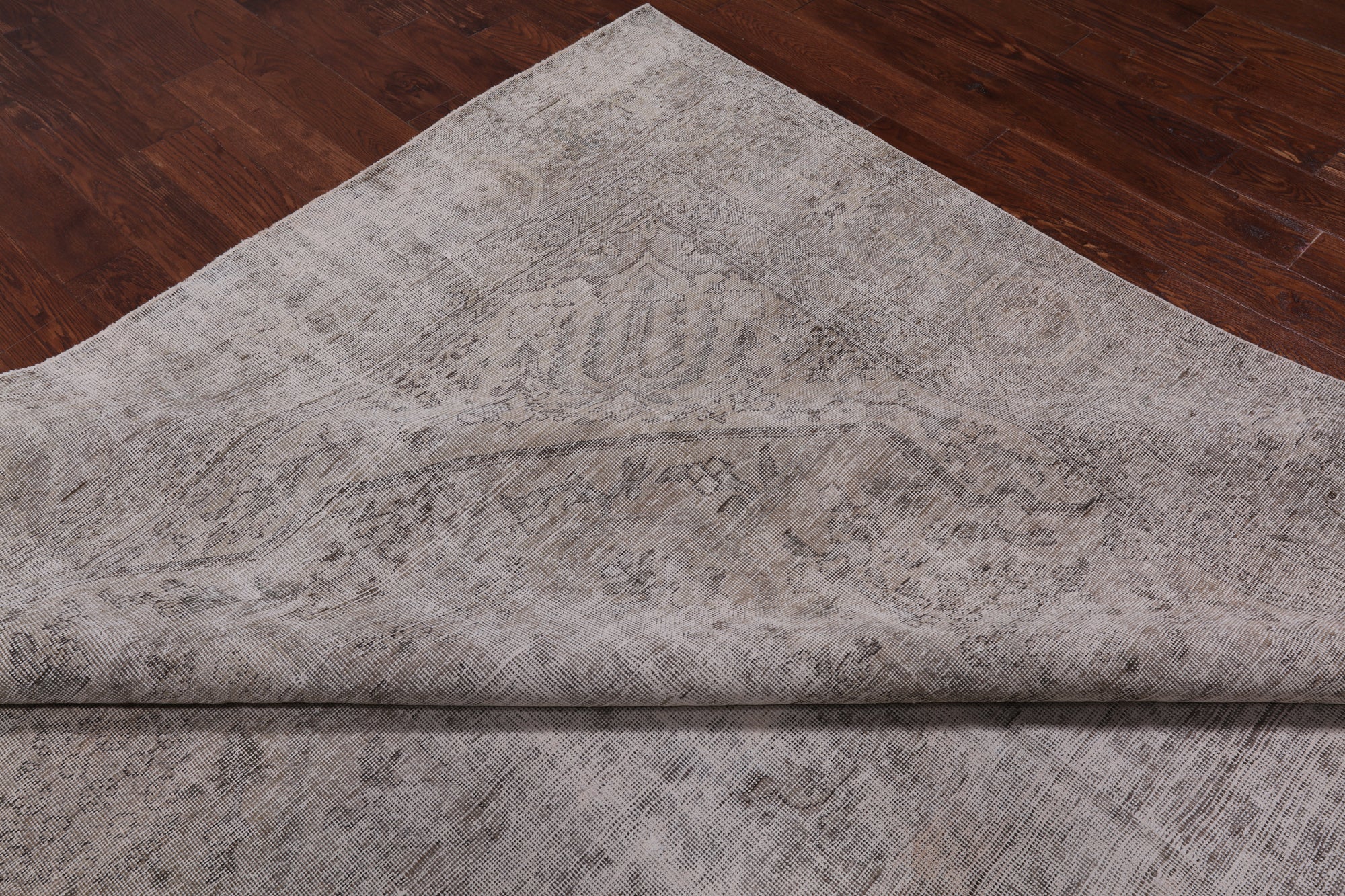 SUPER SALE Persian Vintage White Wash Hand Knotted Wool Rug - 9' 4" X 12' 7"