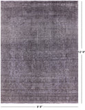 Grey Persian Overdyed Hand Knotted Wool Rug - 9' 8" X 12' 9" - Golden Nile