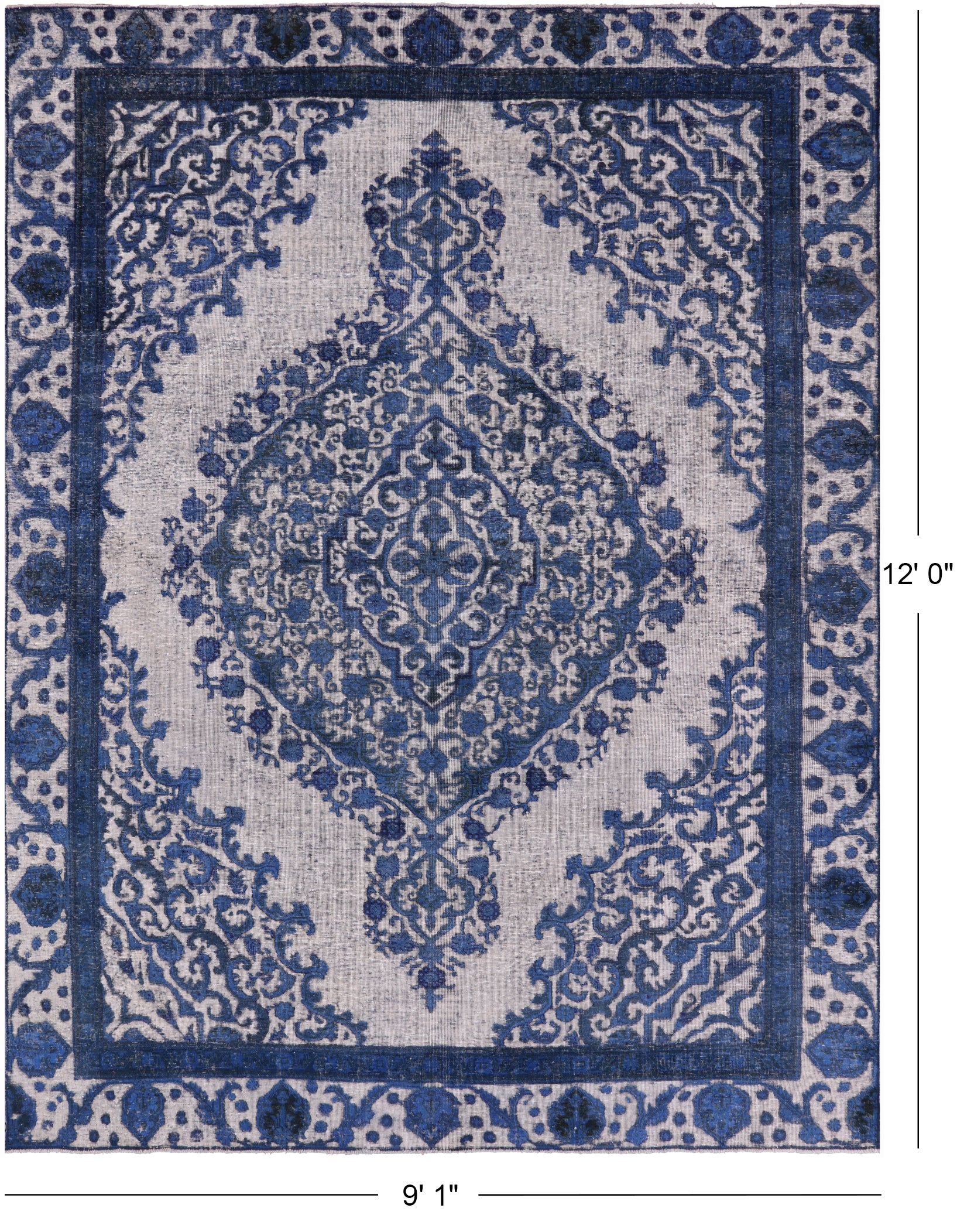 Persian Overdyed Hand Knotted Wool Rug - 9' 1" X 12' 0" - Golden Nile