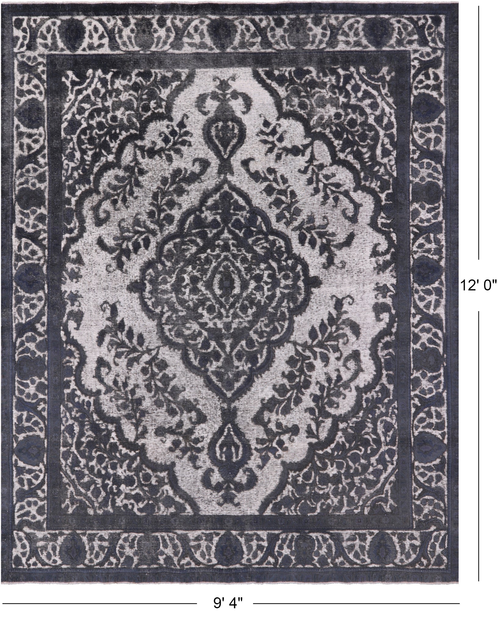 Persian Overdyed Hand Knotted Wool Rug - 9' 4" X 12' 0" - Golden Nile