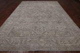 SUPER SALE Ivory Persian Vintage White Wash Hand Knotted Wool Rug - 9' 7" X 12' 5"