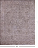 Ivory Persian Vintage White Wash Hand Knotted Wool Rug - 9' 7" X 12' 5" - Golden Nile