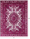 Pink Persian Overdyed Hand Knotted Wool Rug - 9' 5" X 12' 6" - Golden Nile