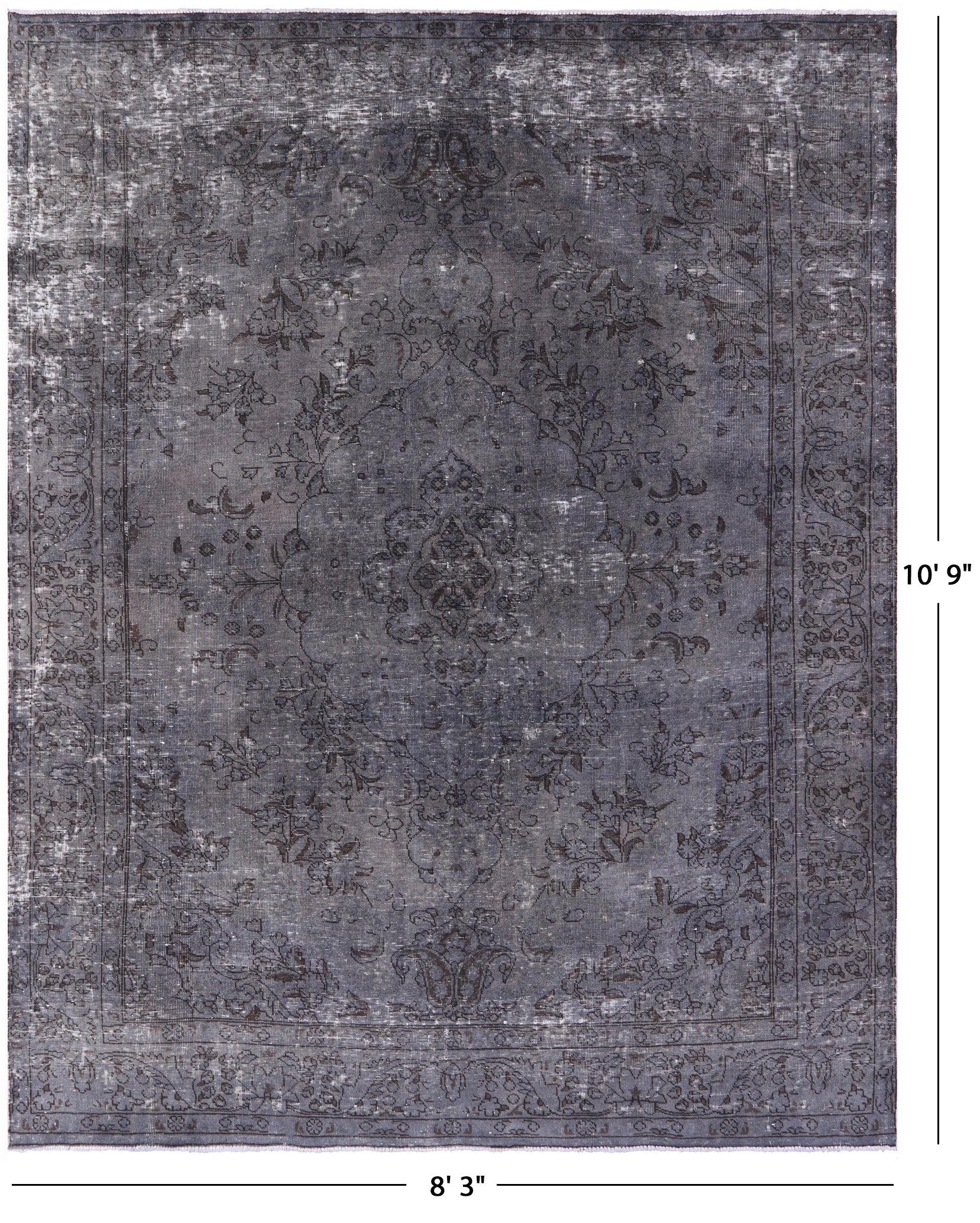 Persian Overdyed Handmade Wool Rug - 8' 3" X 10' 9" - Golden Nile