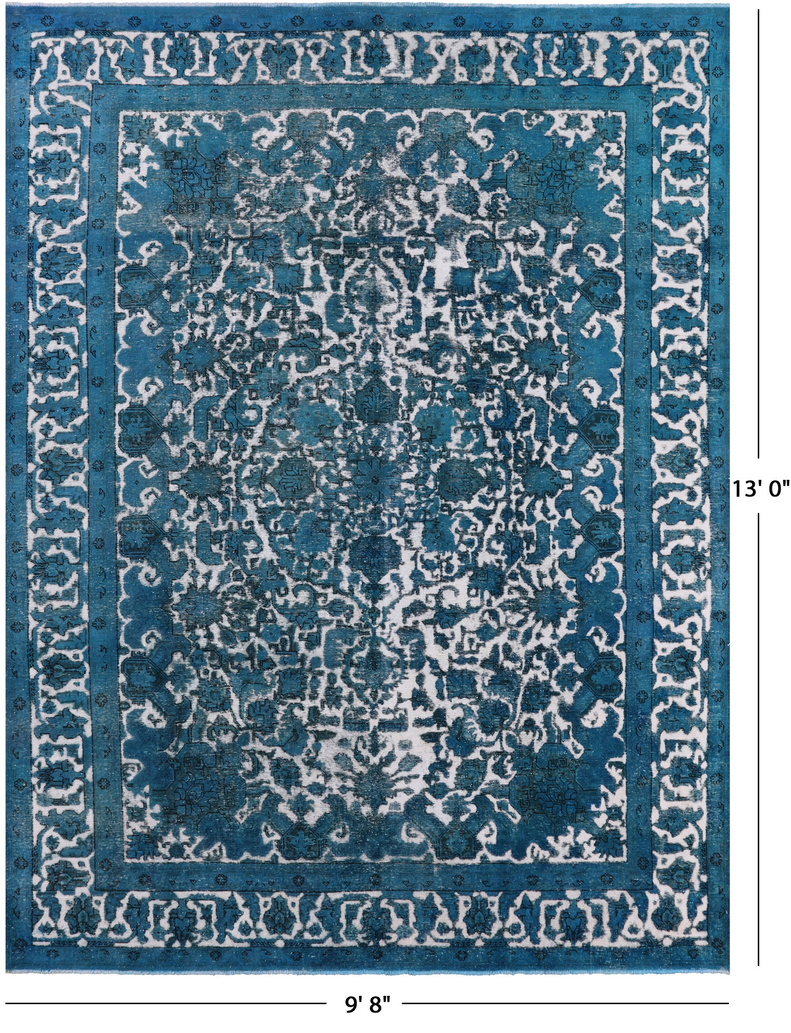 Persian Overdyed Hand Knotted Wool Rug - 9' 8" X 13' 0" - Golden Nile