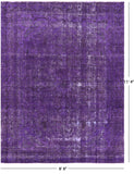 Purple Persian Overdyed Handmade Wool Rug - 8' 8" X 11' 4" - Golden Nile