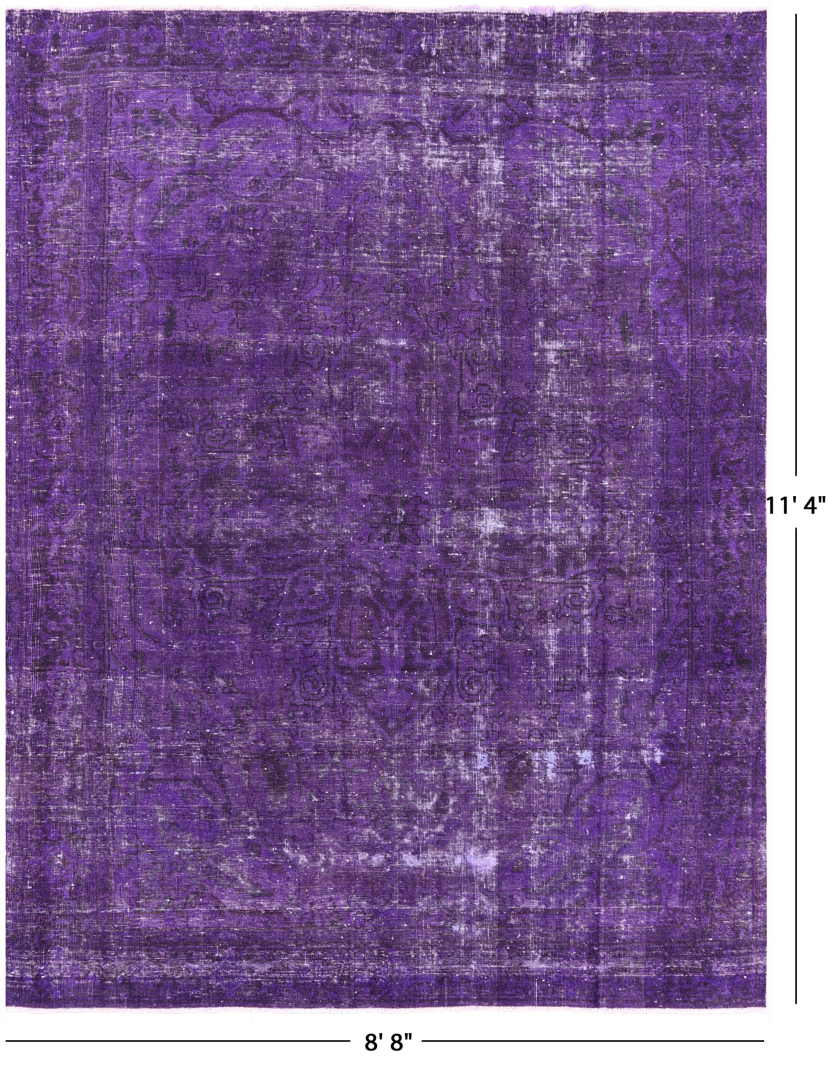 Purple Persian Overdyed Handmade Wool Rug - 8' 8" X 11' 4" - Golden Nile