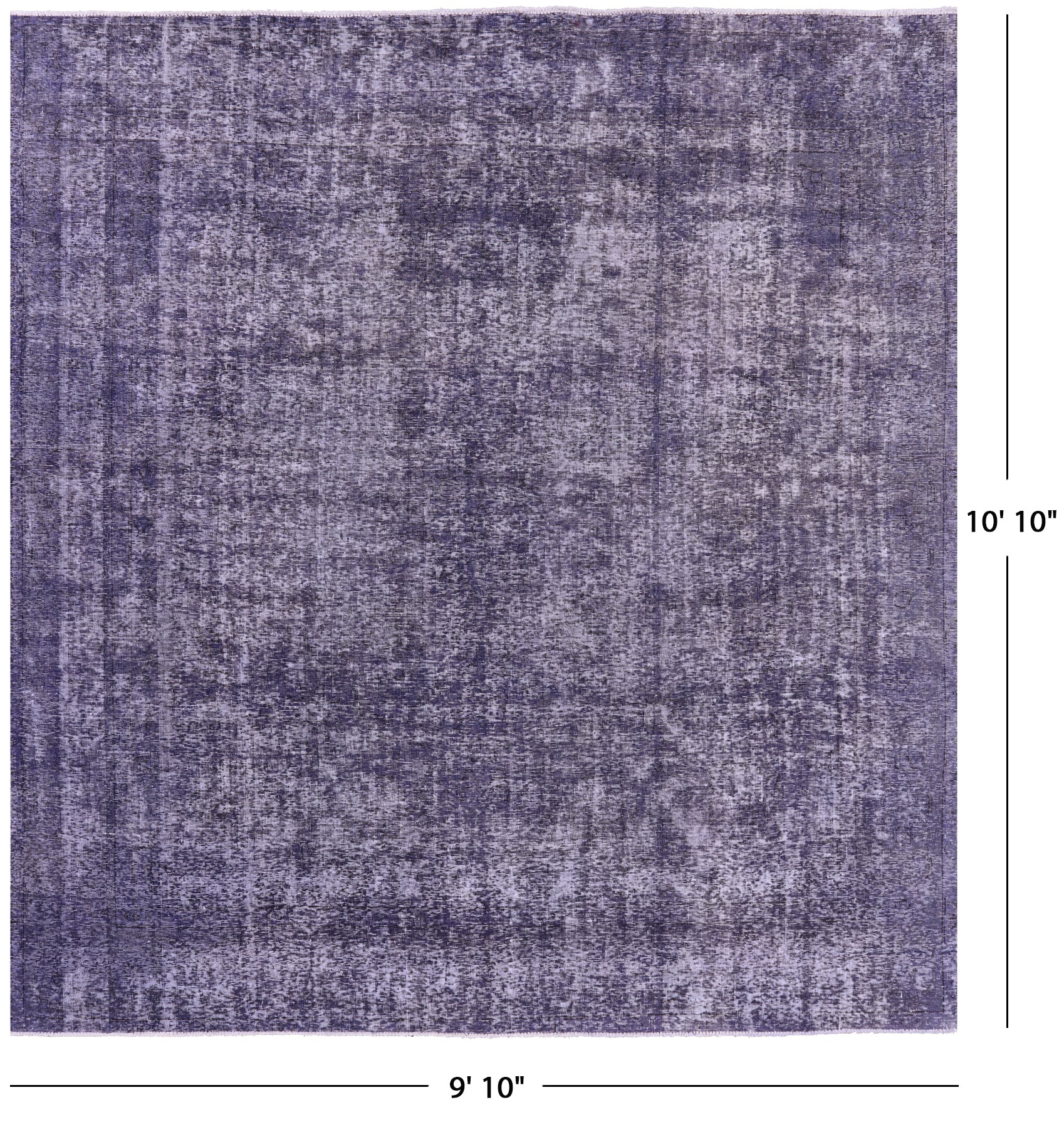 Persian Overdyed Hand Knotted Wool Rug - 9' 10" X 10' 10" - Golden Nile