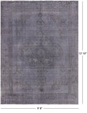Grey Persian Overdyed Hand Knotted Wool Rug - 9' 8" X 12' 10" - Golden Nile