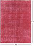 Red Persian Overdyed Handmade Wool Rug - 9' 3" X 12' 8" - Golden Nile