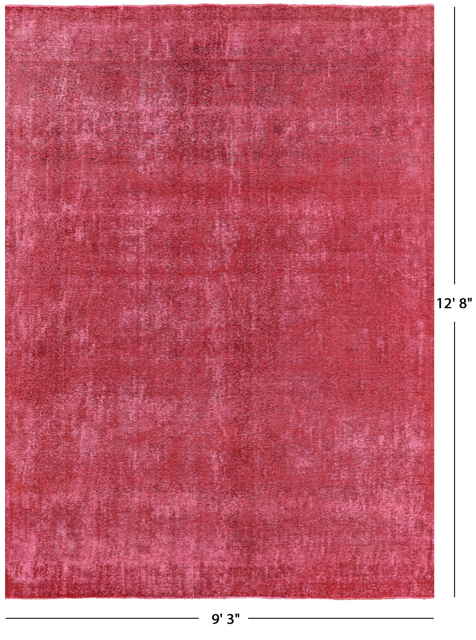 Red Persian Overdyed Handmade Wool Rug - 9' 3" X 12' 8" - Golden Nile