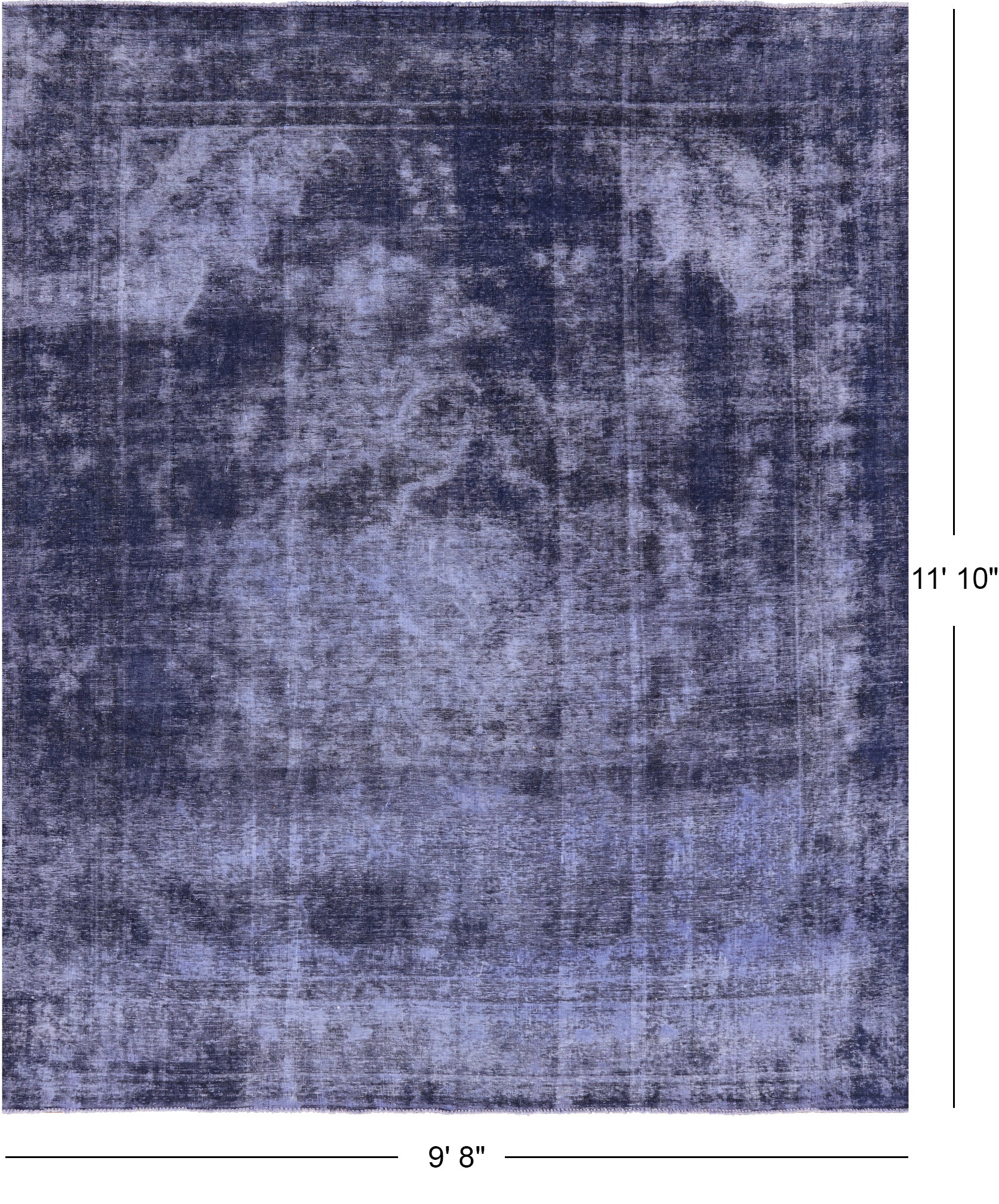 Persian Overdyed Hand Knotted Wool Rug - 9' 8" X 11' 10" - Golden Nile