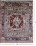 High End Persian 100% Silk Hand Knotted Rug - 8' 0" X 10' 0'' - Golden Nile