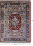 High End Persian Hand Knotted 100 % Silk Rug - 6' 0" X 9' 0" - Golden Nile