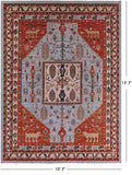 Blue Fine Serapi Handmade Wool Rug - 10' 3" X 13' 7" - Golden Nile